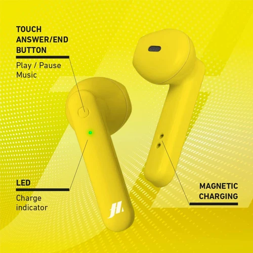 EARBUDS BEAT TWS, YELLOW-MUSIC HERO