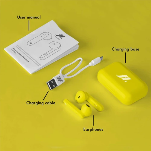 EARBUDS BEAT TWS, YELLOW-MUSIC HERO
