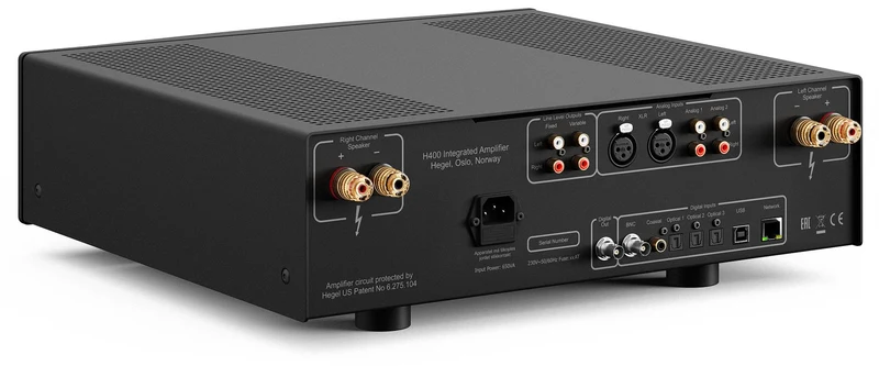 Hegel H400 - Amplificateur stéréo intégré «Streamliner» 250W/C et Lecteur réseau