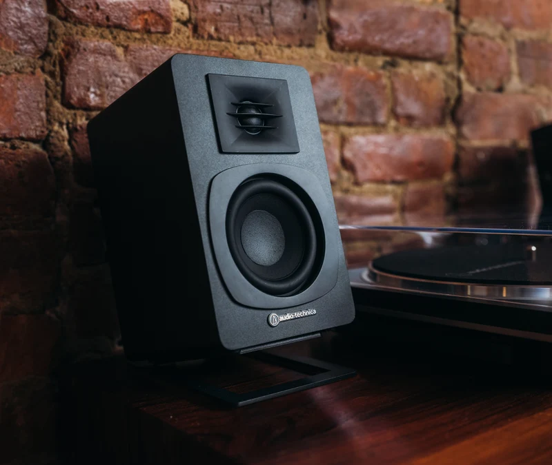 audio-technica AT-SP3X - Enceintes d'étagère amplifiée 30Watts filaire ou Bluetooth