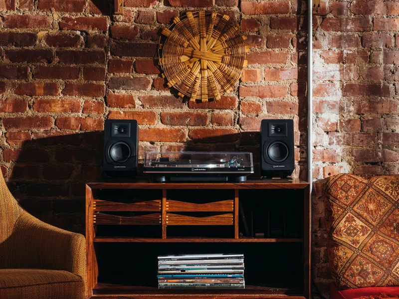 audio-technica AT-SP3X - Enceintes d'étagère amplifiée 30Watts filaire ou Bluetooth