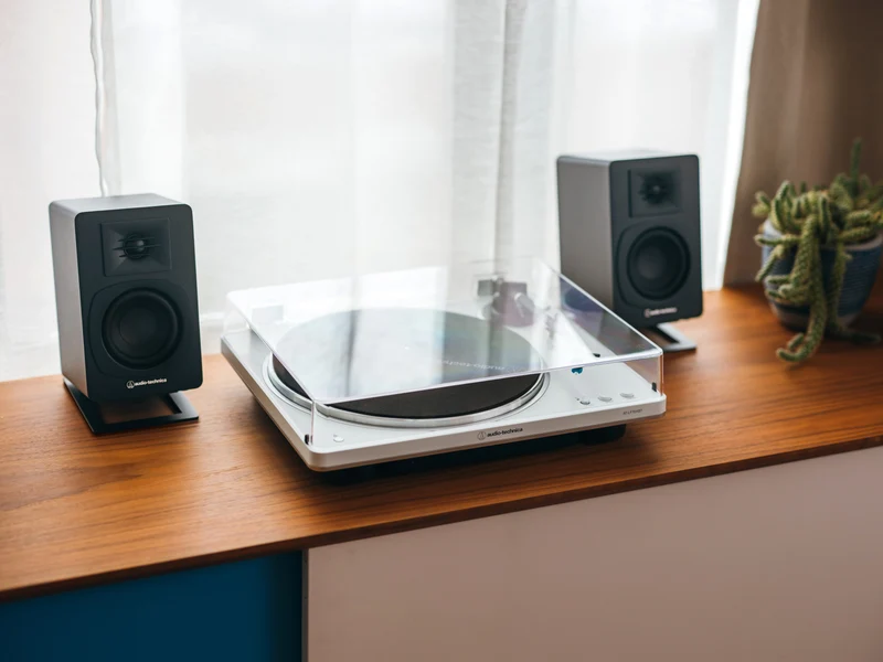 audio-technica AT-SP3X - Enceintes d'étagère amplifiée 30Watts filaire ou Bluetooth