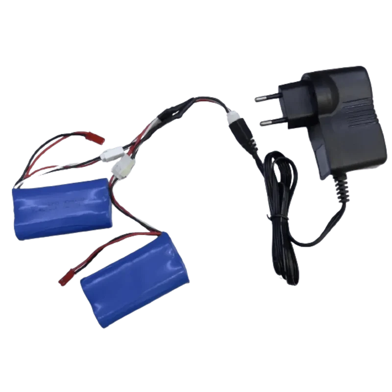 2x Batterie 18650 2S 7.4V 3000mAh + chargeur