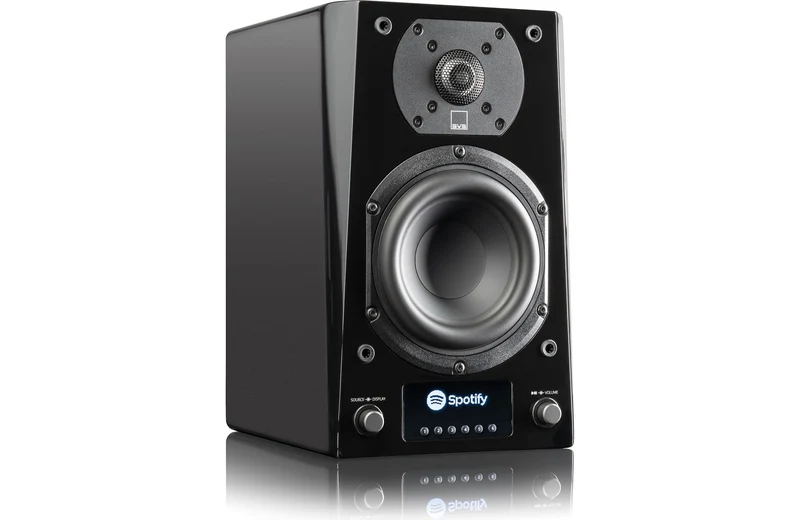 SVS Prime Wireless Pro - Enceintes d'étagère amplifiées 200Watts (Piano Gloss Noir/Blanc)