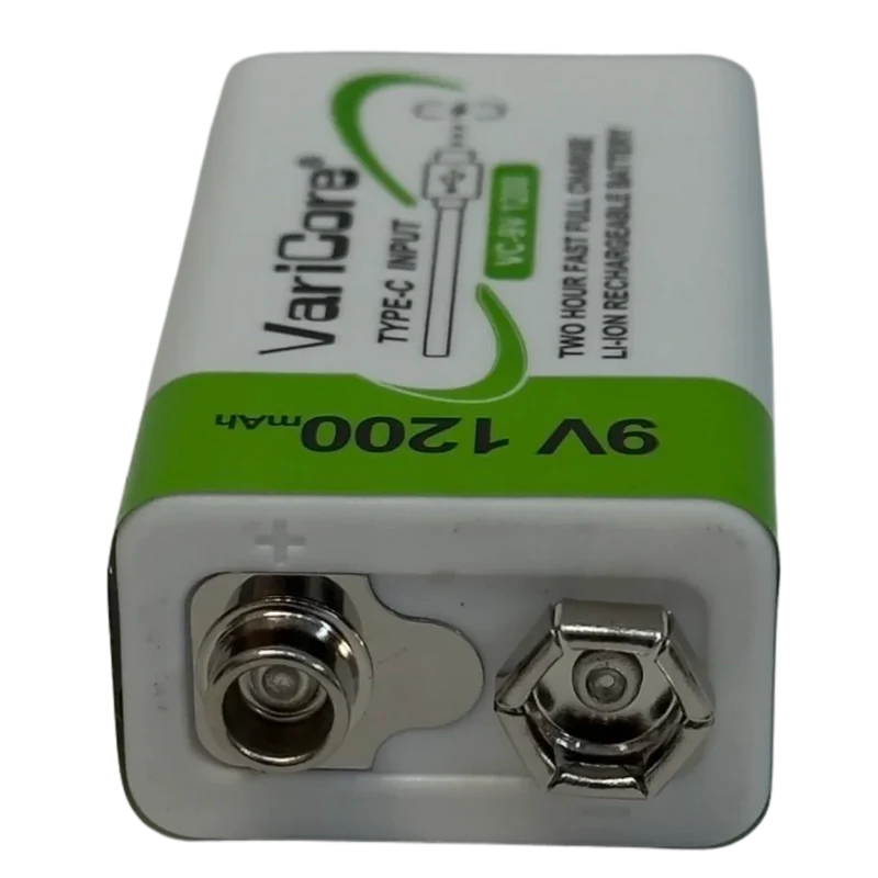 Pile rechargeable 9V Lithium-ion USB-C 1200mAh – 6F22 Haute performance