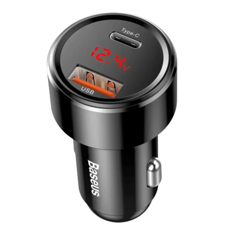 Chargeur allume cigare 12-24V voiture 45W USB et USB-C affichage LED