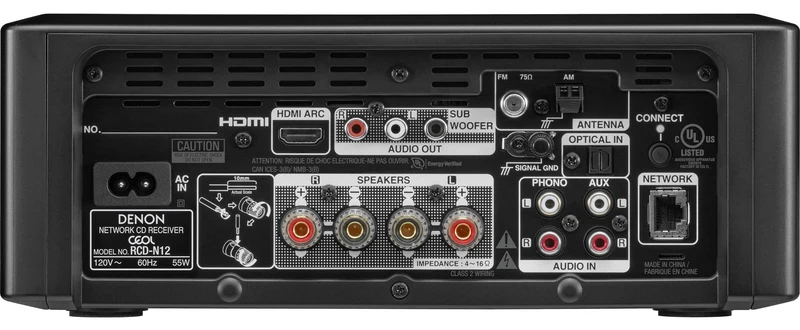 Denon CEOLRCDN12 - Récepteur stéréo 65Watts par canal, lecteur CD, tuner, Bluetooth, HEOS