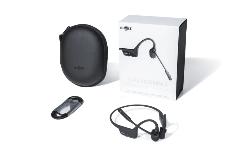 SHOKZ OpenComm 2 - Casque Bluetooth d'appel stéréo à conduction osseuse