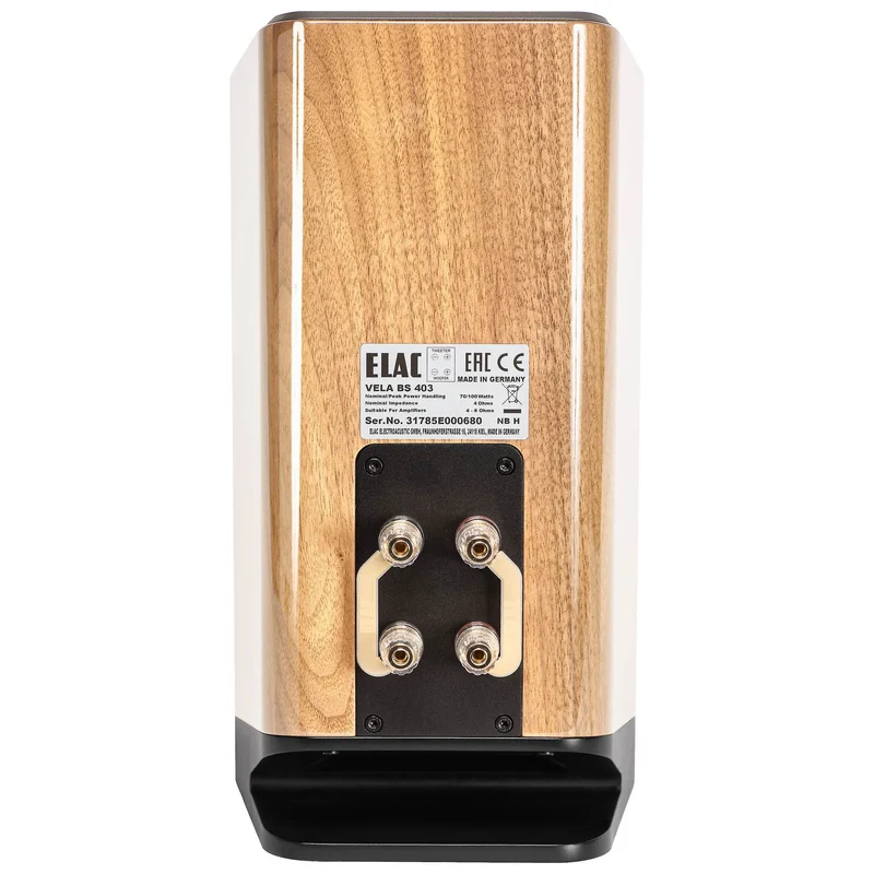 ELAC Vela BS403 : enceintes d'étagère au design complexe