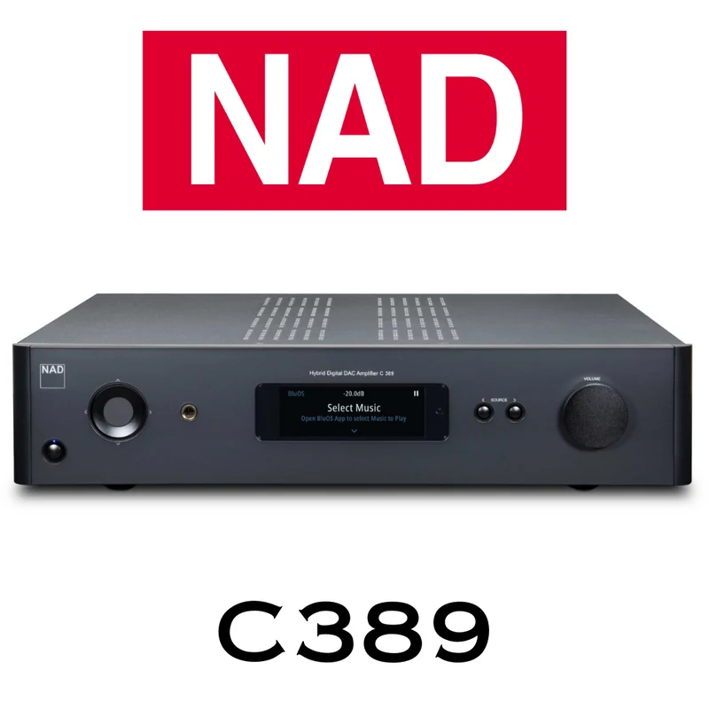 NAD C389 - Amplificateur stéréo intégré hybride 130 W/C, DAC, entrée phono
