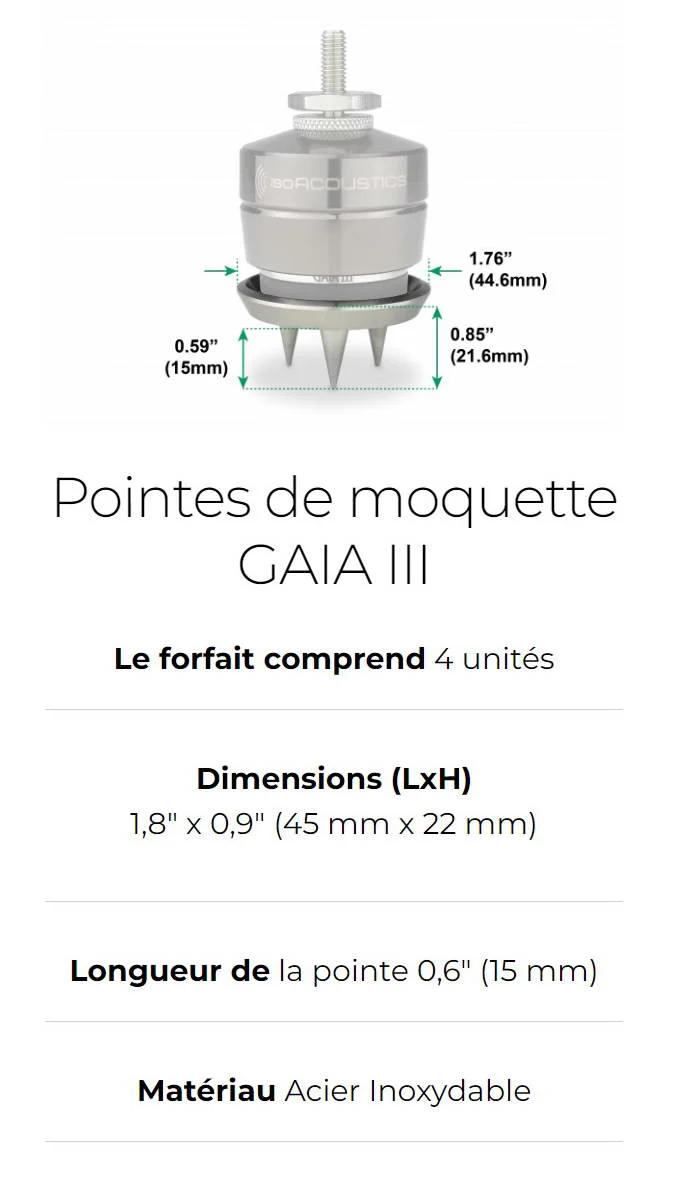 IsoAcoustics GAICARSPI - Disques de tapis associés à vos GAIA (4 unités)
