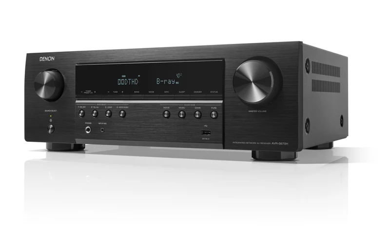 Denon AVR670H - Récepteur cinéma maison 5.2, 8K, 75W, 5 canaux amplifiés, HEOS, 4K/120Hz
