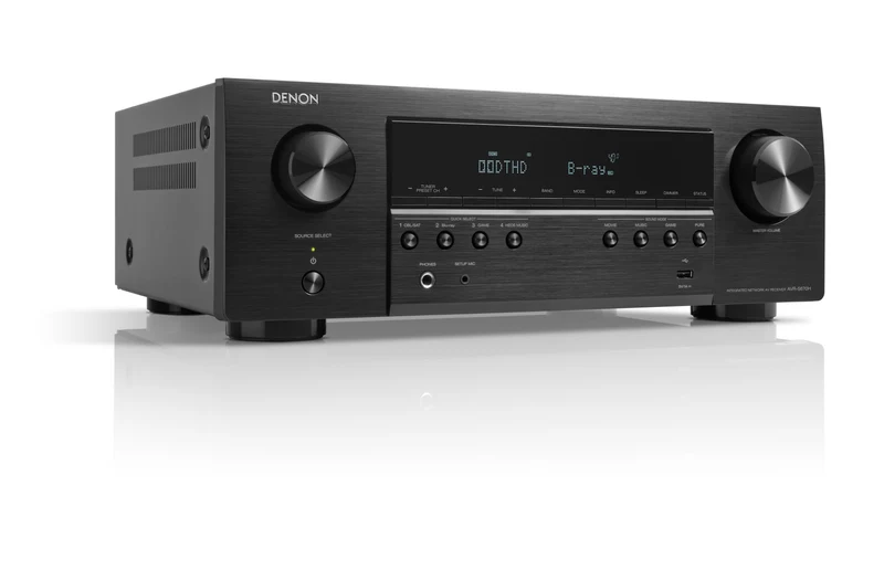 Denon AVR670H - Récepteur cinéma maison 5.2, 8K, 75W, 5 canaux amplifiés, HEOS, 4K/120Hz