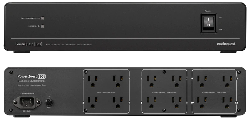 Audioquest PowerQuest PQ-303 - Barre à 12 prises + Cordon PQ-415 2M