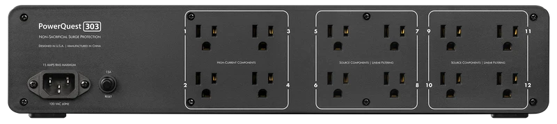 Audioquest PowerQuest PQ-303 - Barre à 12 prises + Cordon PQ-415 2M