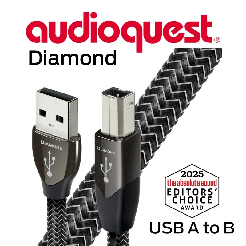 Audioquest Diamond - Câbles d'interconnexion USB A-B 72v 100% argent