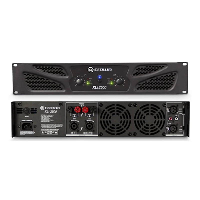 Crown Audio XLi 2500 - Amplificateur de puissance stéréo commercial 750 W par canal à 4 Ohms, 500 W par canal à 8 Ohms, 1500W à 8 Ohms Bridge Mono.