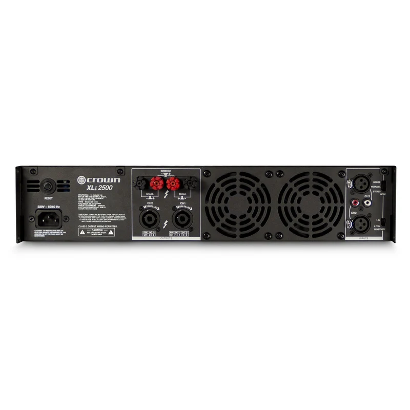 Crown Audio XLi 2500 - Amplificateur de puissance stéréo commercial 750 W par canal à 4 Ohms, 500 W par canal à 8 Ohms, 1500W à 8 Ohms Bridge Mono.