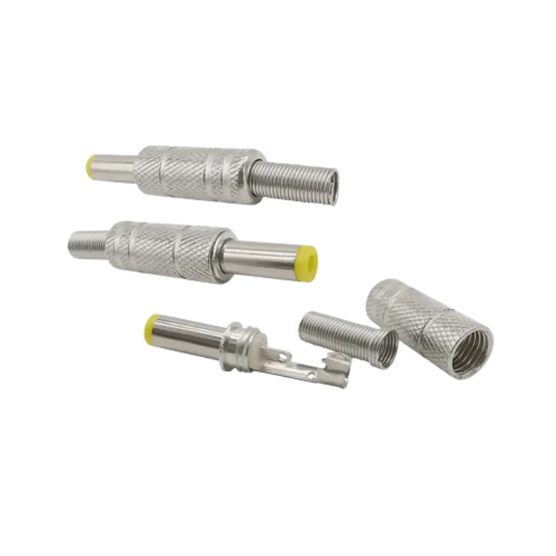 Connecteur fiche mâle 5.5x2.1mm en métal avec tête jaune