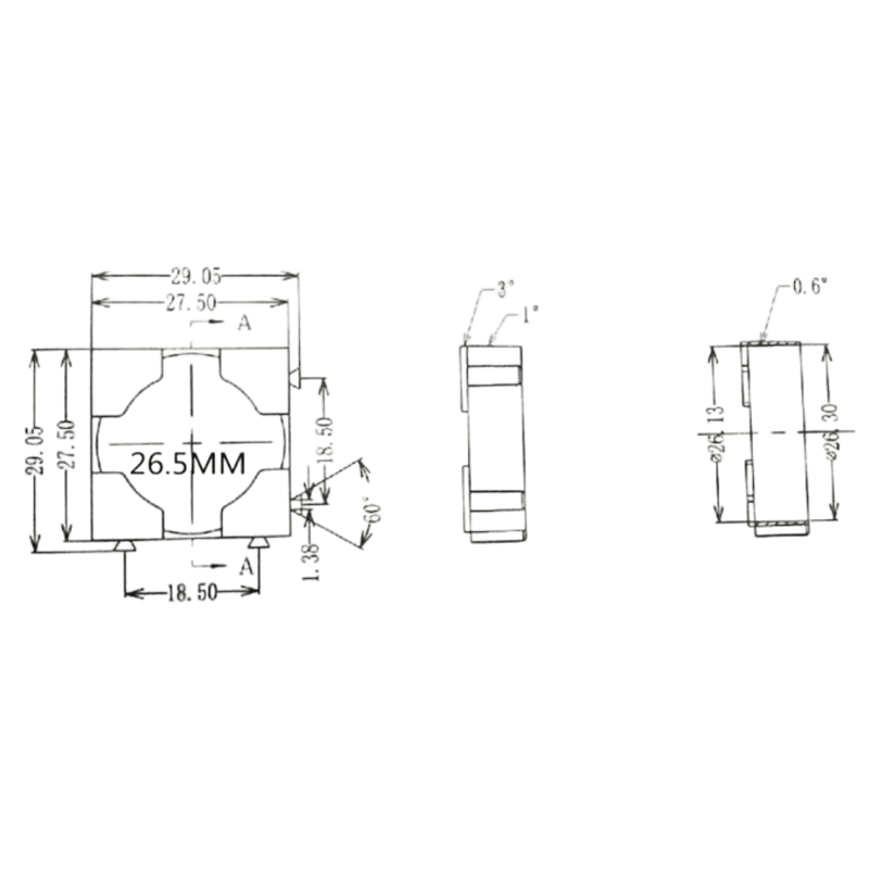 Support fixe ABS pour 3 batteries lithium 26650
