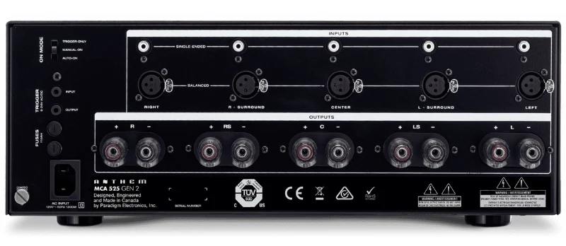 Anthem MCA 525 Gen 2 - Amplificateur de puissance 225W/canal 5 Canaux