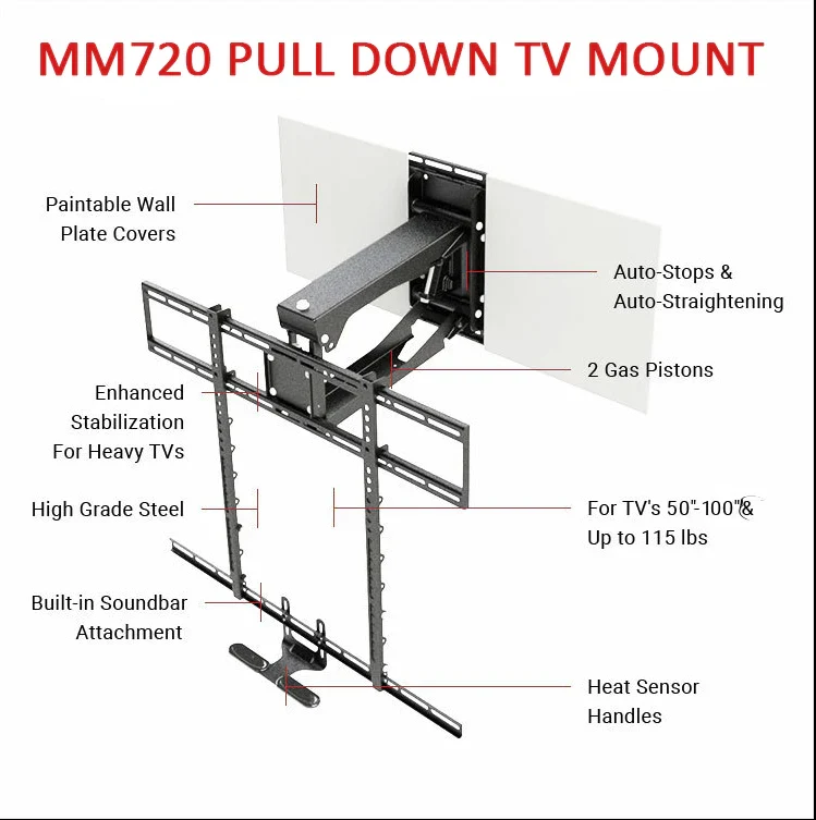 MantelMount MM720 Pro - Support articulé pour téléviseur de 50'' à 90''