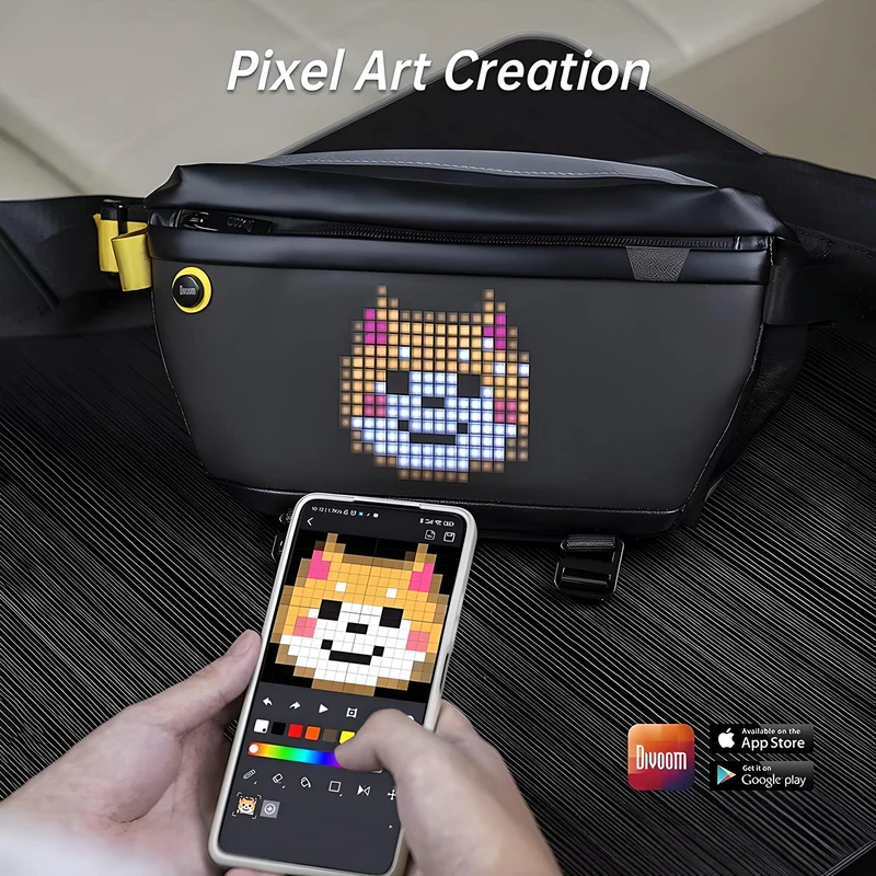 Divoom Pixoo Sling Bag - Sac à bandoulière avec écran pixels