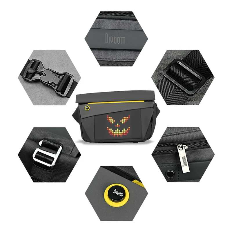 Divoom Pixoo Slingbag V Sac à bandoulière avec écran à pixels