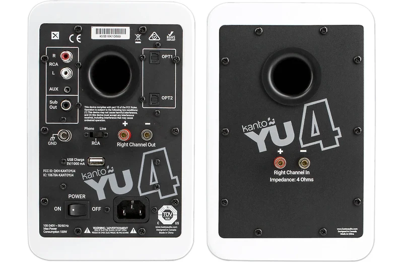 Kanto YU4 - Haut-parleurs d'étagère amplifiés 70W Bluetooth® Phono