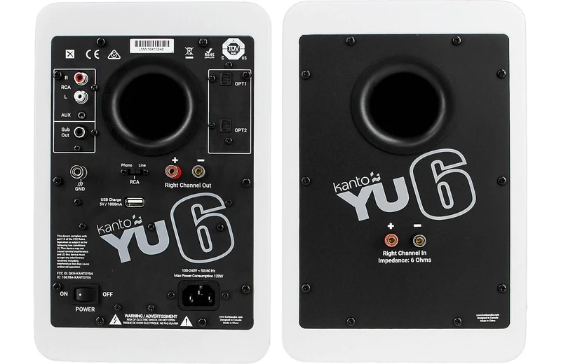 Kanto YU6 - Haut-parleurs d'étagère amplifiés 100W Bluetooth® Phono