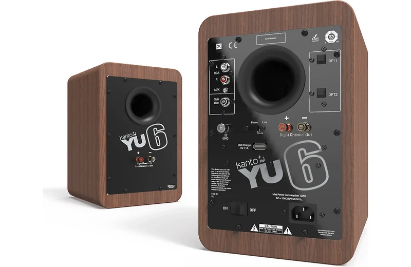 Kanto YU6 - Haut-parleurs d'étagère amplifiés 100W Bluetooth® Phono