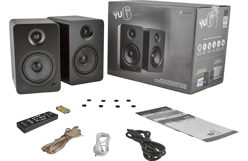 Kanto YU6 - Haut-parleurs d'étagère amplifiés 100W Bluetooth® Phono