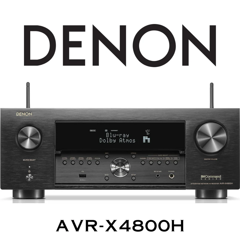 Denon AVRX4800H - Récepteur cinéma maison 9.4, 8K, 125W, 9 canaux amplifés, Dolby Atmos, 4K/120Hz
