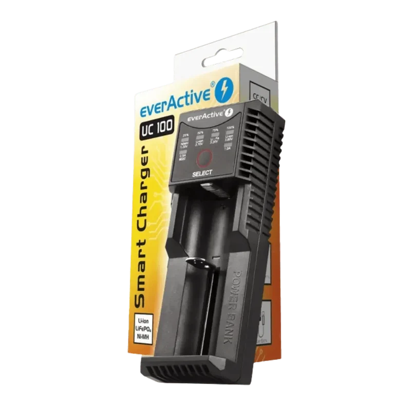 Chargeur pour 1 batterie, Li-Ion, LiFePO4 et Ni-MH