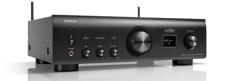 Denon PMA900HNE - Amplificateur stéréo intégré 50Watts/Canal avec lecteur réseau intégré, entrées phono, DAC PCM1795