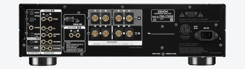 Denon PMA1700HNE - Amplificateur Stéréo Intégré 140Watts/canal, entrée phono, DAC PCM1795
