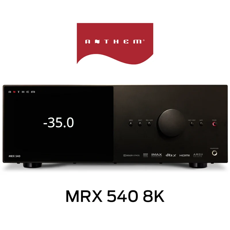 Anthem MRX540 8K - Récepteur cinéma maison 5.2, 8K, 100W, 5 canaux amplifiés, 7.2 préamplifiés, Calibration ARC