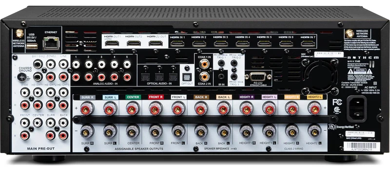 Anthem MRX1140 8K - Récepteur cinéma maison 11.2, 8K, 140W, 11 canaux amplifiés, 15.2 préamplifiés, Calibration ARC