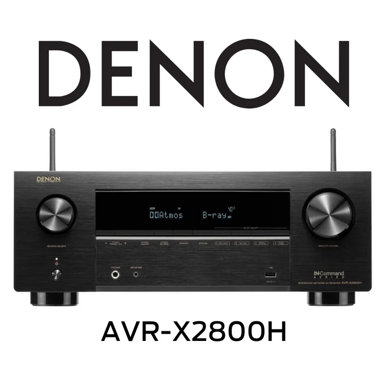 Denon AVRX2800H - Récepteur cinéma maison 7.2, 8K, 95W, 7 canaux amplifiés, vidéos 8K, son 3D!