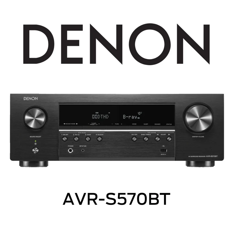 Denon AVR570BT - Récepteur cinéma maison 5.2, 70W, 5 canaux amplifiés, vidéo 8K