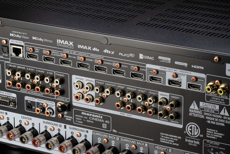 Marantz Cinema 40 - Récepteur cinéma maison 9.4, 8K, 125w, 9 canaux amplifiés, Dolby Atmos, DTS:X