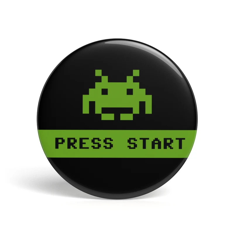 Bouton Geek Press Start