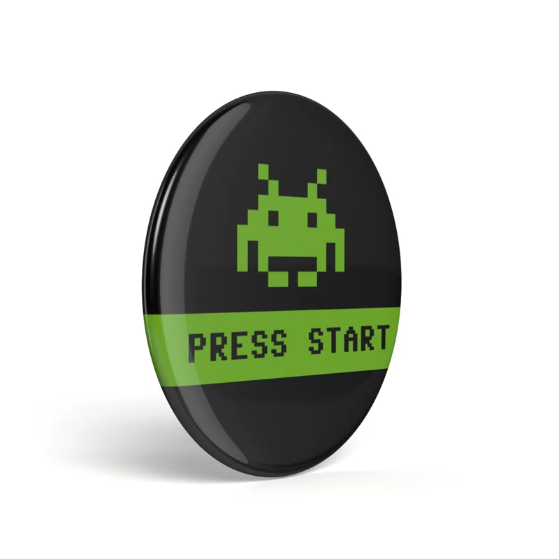 Bouton Geek Press Start