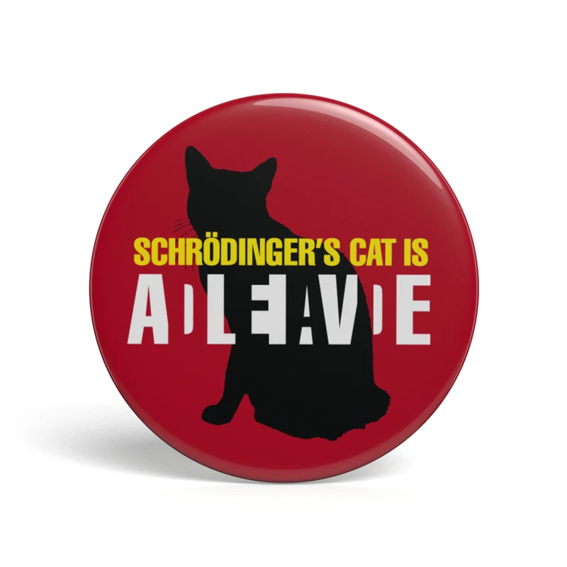Bouton geek Chat de Schrödinger