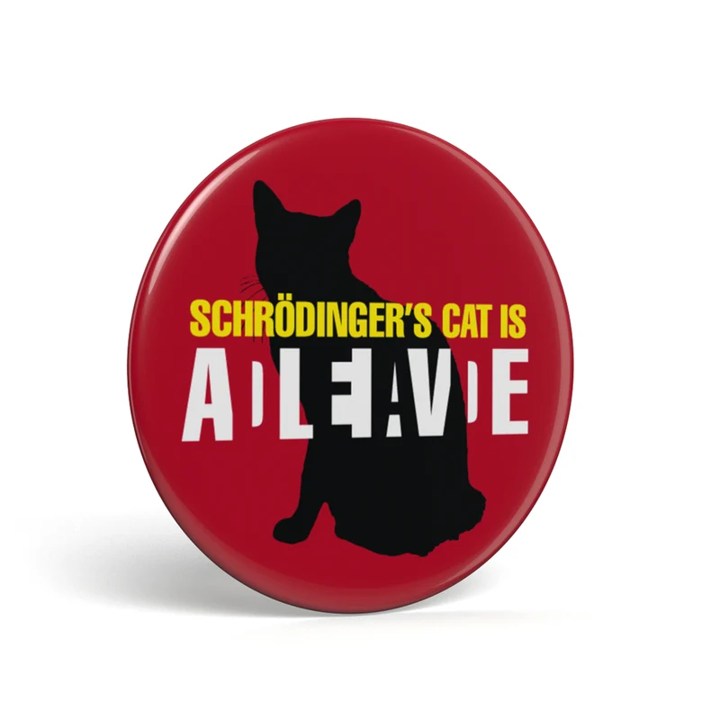 Bouton geek Chat de Schrödinger