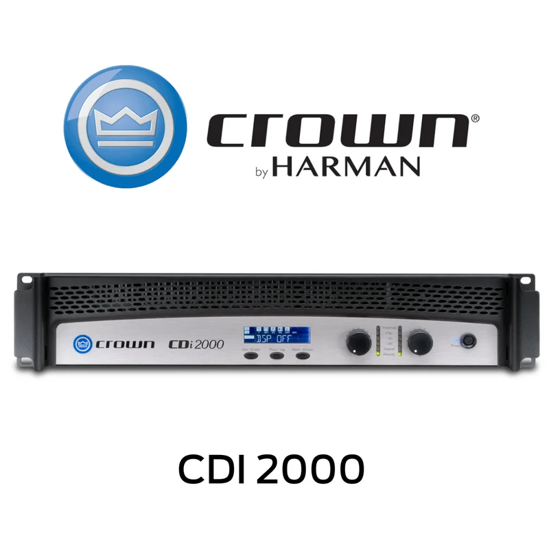 Crown CDI 2000 - Amplificateur de puissance commercial 2 canaux 800W 4 Ohm, 2 x 800W 70V