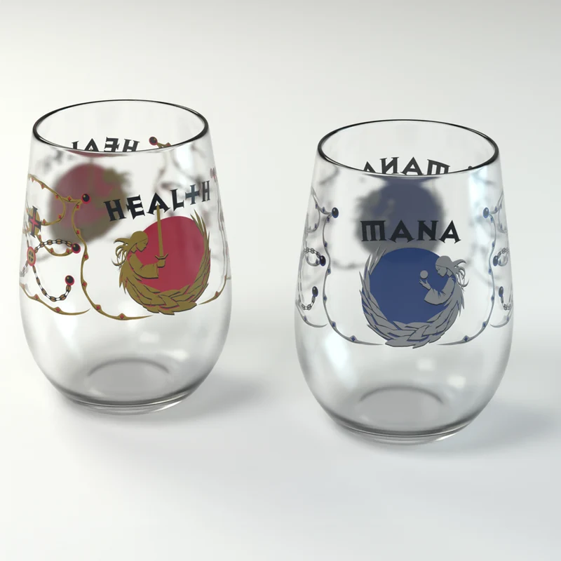 Verres de mana et de santé