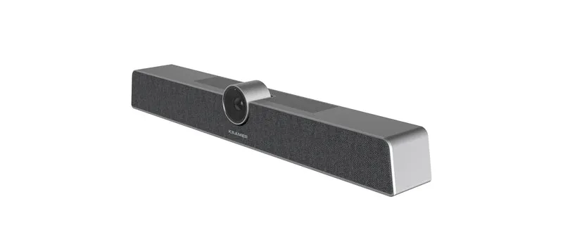Kramer - Barre de son de vidéoconférence avec appareil photo 12MP, champ de vision 120˚, zoom numérique 5x et 6 microphones MEMS K-BAR
