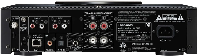 Technics SAC600S - Système tout-en-un 60 W/C, Lecteur CD et Réseau, Radio DAG, DAC 32 Bits