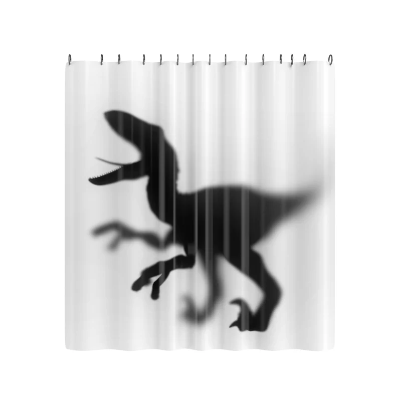 Rideau de douche silhouette de dinosaure